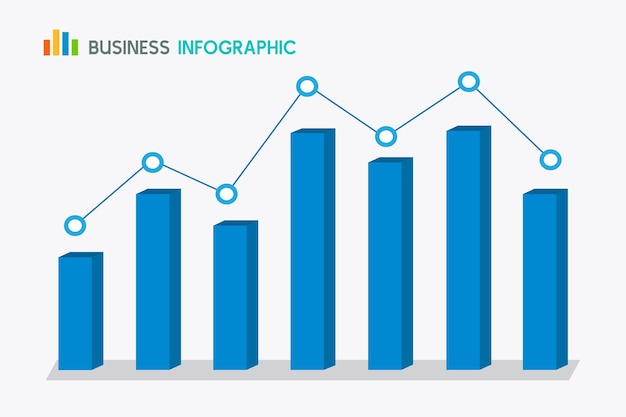 Bar Chart Graph Diagram Statistic Business Annual report colorful Infographic illustration vectorxD