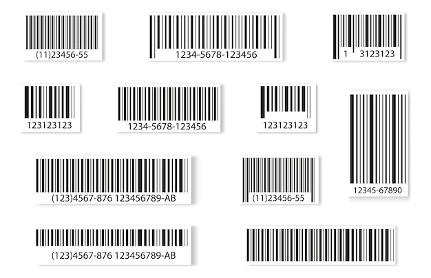 Bar code icon label for shop product Universal product scan code Bar code icon template