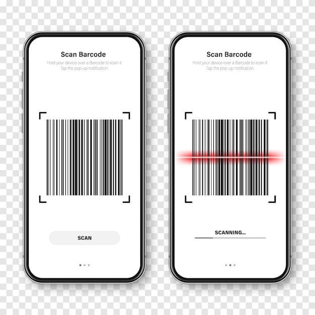 Barcode scanner reader app for smartphone identification tracking code serial number product id with