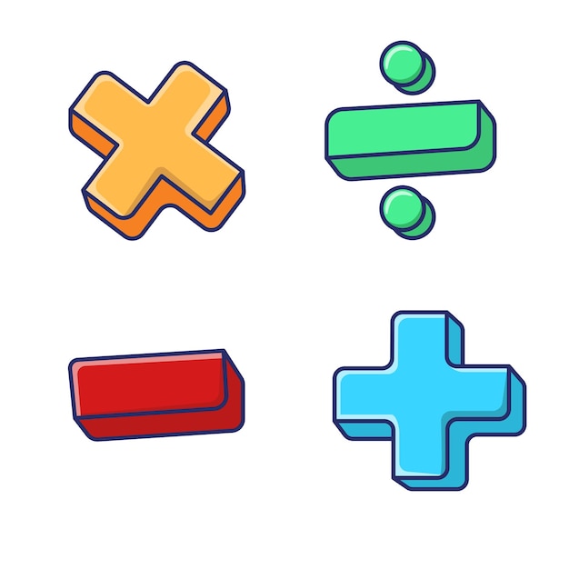 basic math symbols vector set vector set of essential math symbols plus minus equal multiply