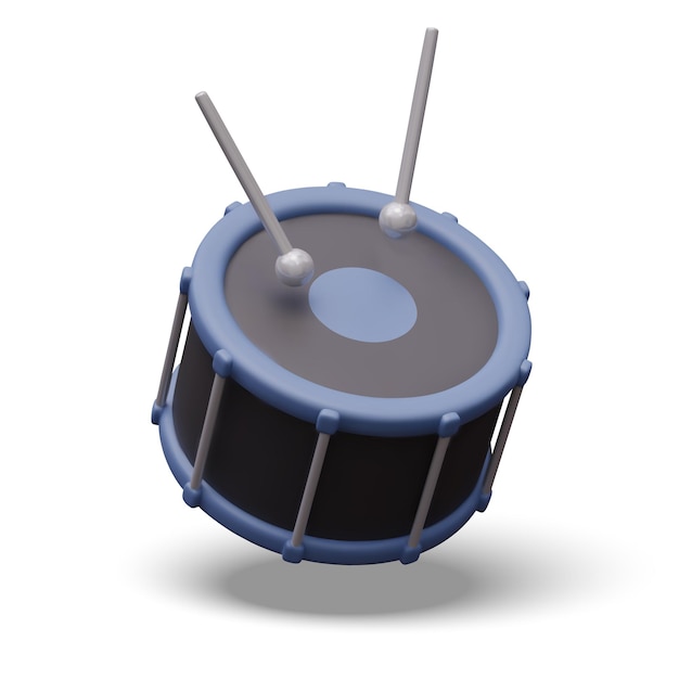 bass drum with mallet sticks in realistic style large percussion instrument closeup