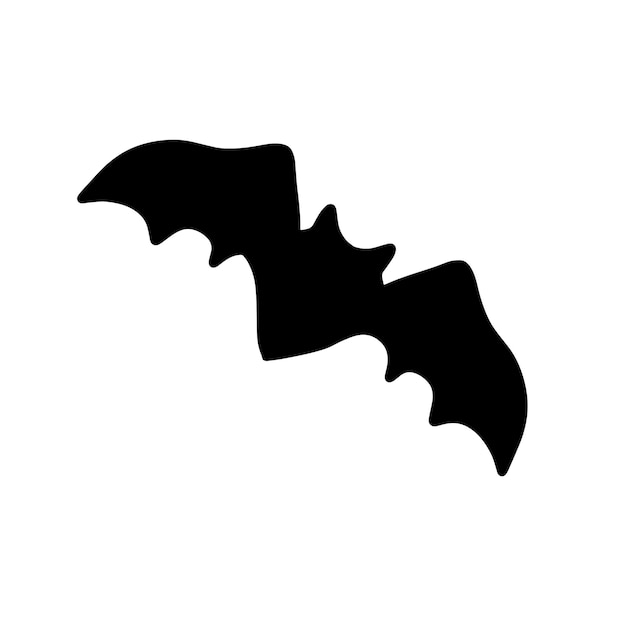 bat silhouette with open wings one of the symbols of the halloween holiday on a black background