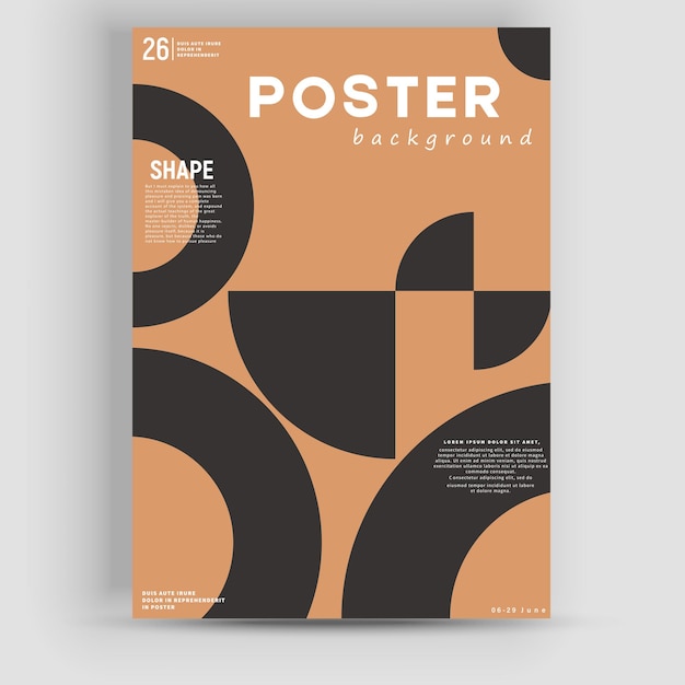 Bauhaus-inspirert grafisk design av vektorplakat mockup laget med vektor abstrakte elementer