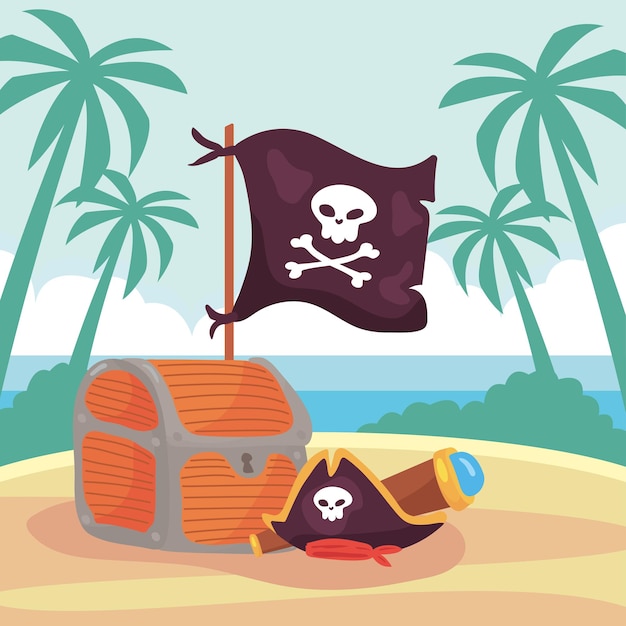 Beach pirate scene