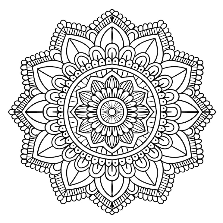 Vektor beautiful black and white mandala pattern