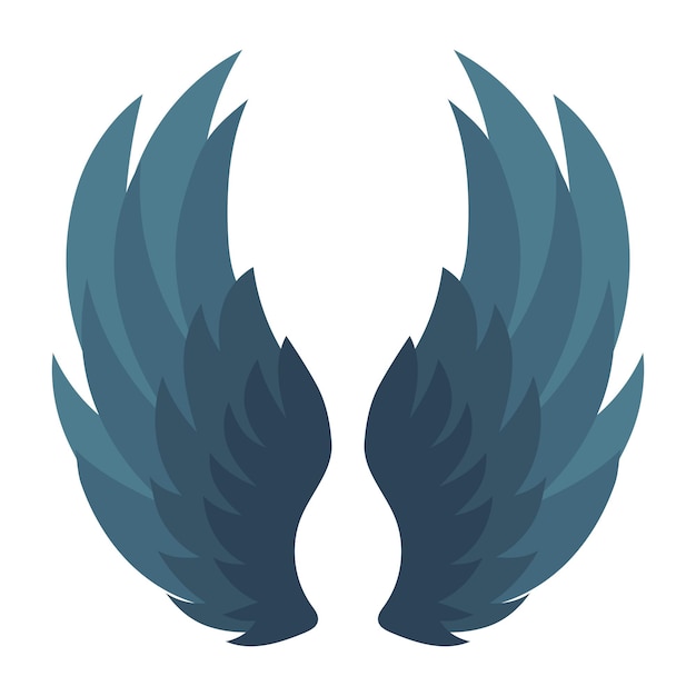 Beautiful blue wings with a gradient Isolated vector illustration for your design