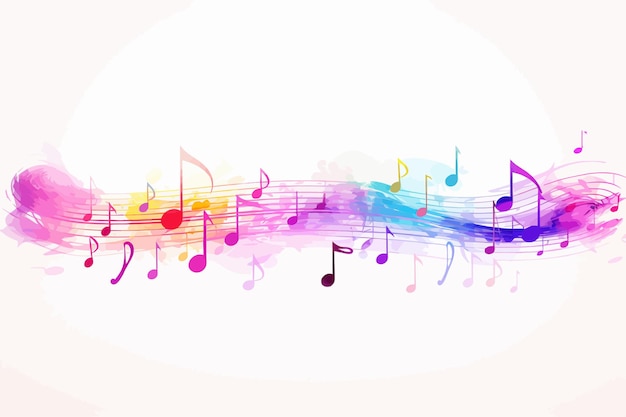 beautiful colorful music note background