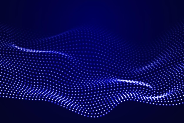 Beautiful wave shaped array of glowing dotsAbstract vector design element