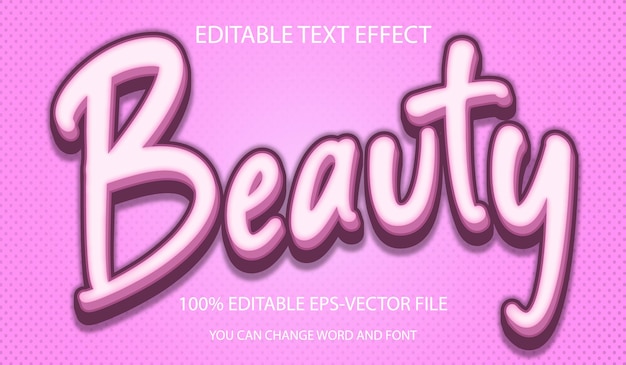 Beauty Text Effect Editable Pink Vector Design