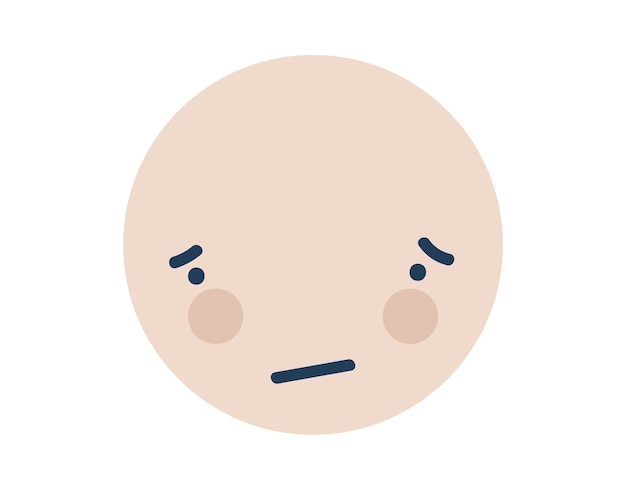 beige embarrased round emoji icon object symbol flat vector art cartoon element