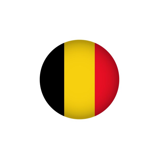 Belgium Europe Flag Icon European Country Circled Flag Stock Vector Graphics Element