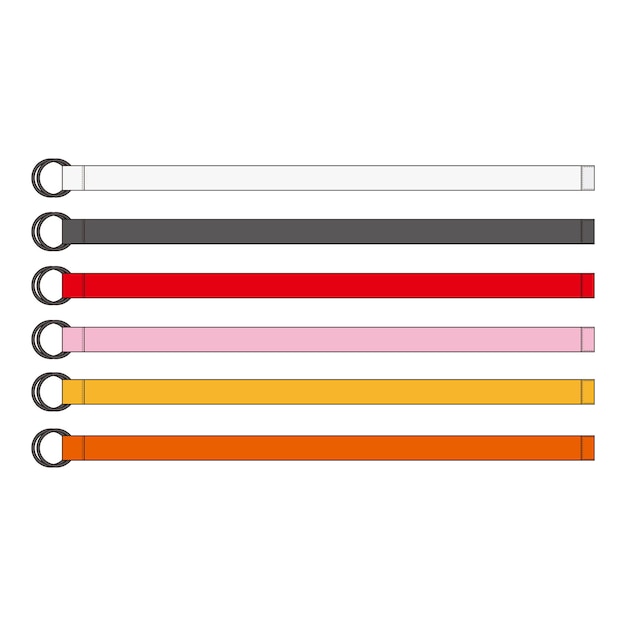 Belts with DRings Technical Drawing Color Variations