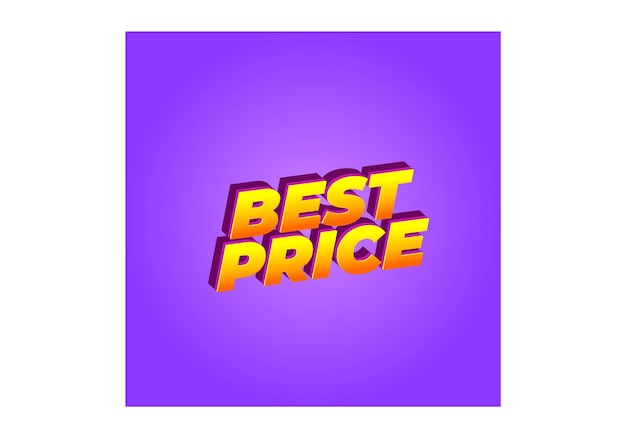 best price text effect in 3d look with eye catching color