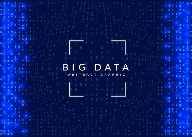 Big data abstract. Digital technology background. Artificial intelligence and deep learning concept. Tech visual for screen template. Partical big data abstract backdrop.