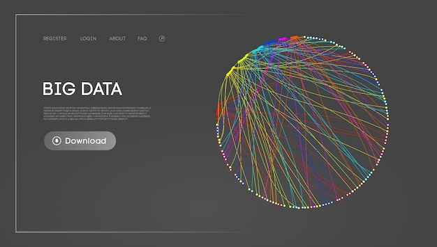 big data circle blockchain technology background neural network digital background