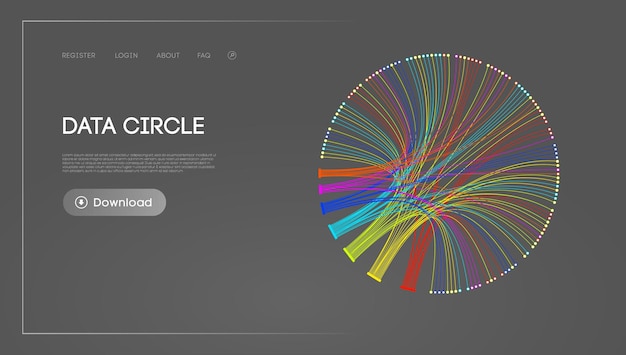 big data circle blockchain technology background neural network digital background