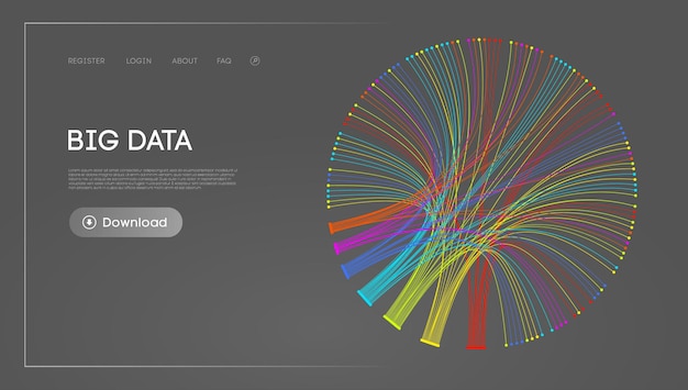 big data circle blockchain technology background neural network digital background