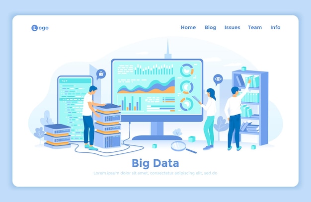 Big Data Processing Infographic Analysis Analytics Financial reporting People analyze a lot of