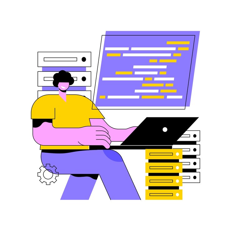 Vektor big data programming abstract concept vector illustration