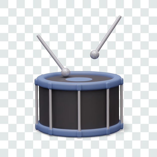 big drum with drumsticks vector percussion instrument in realistic style