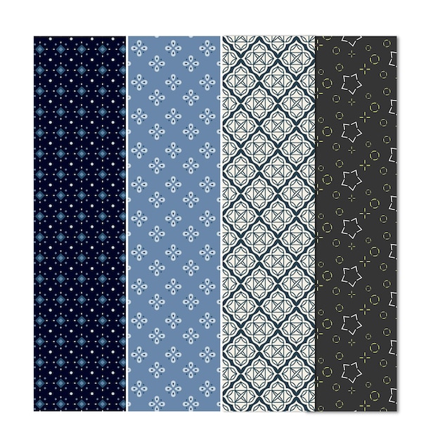 Big set of 34 different vector ornamental seamless patterns Collection of geometric patterns in the