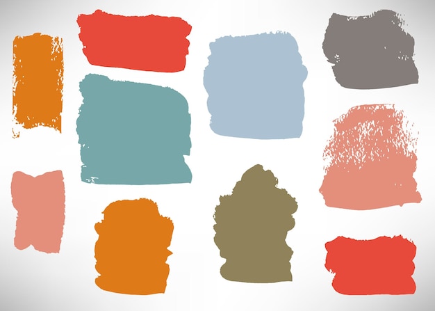 Big set of grunge brush stroke. Collection of Ink brush templates, squares, grunge stain
