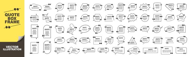 Big Set of Vector Quote Boxes and Speech Bubble Frames Blank Templates for Text Info Design Blogs and Communication