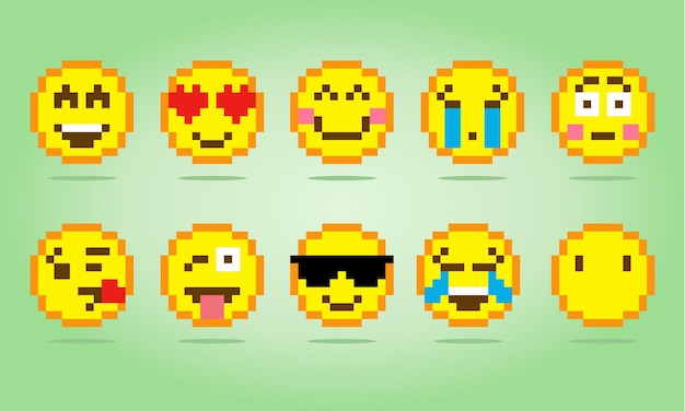 Bilde av Smile Pixel ikon Ansiktsuttrykkikon i vektorillustrasjon