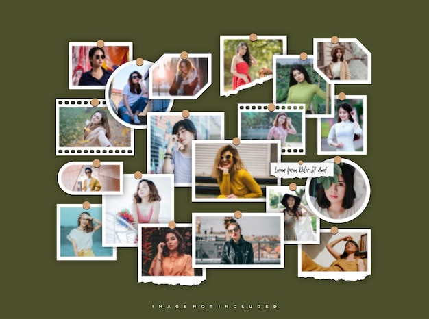 Bilder eller bilder ramme collage layout abstrakte fotorammer og digital fotoveggmal