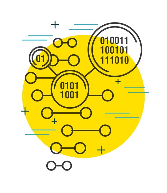 Binary code digital technology background vector 