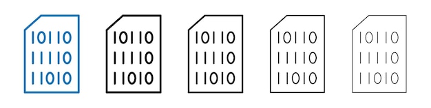binary code icon outline vector logo for web ui