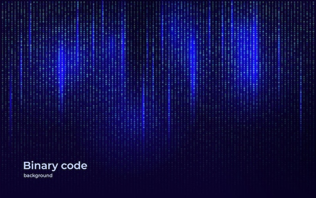 Binary Code Technology Concept Background Abstract Visualization of Digital Information Flow Cyber Network and Programming Data Stream for Futuristic Science and Computing