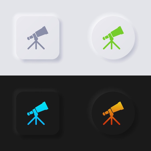Binoculars icon set Multicolor neumorphism button soft UI Design for Web design Application UI and more Icon set Button Vector
