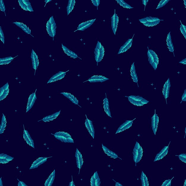 bird feathers vector seamless pattern with gradient