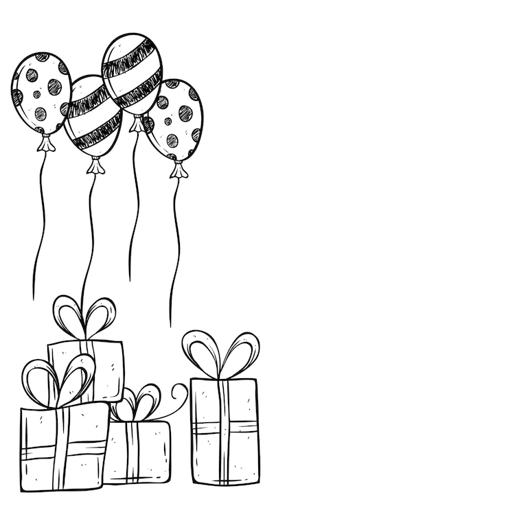 Vektor birthday gift and balloon