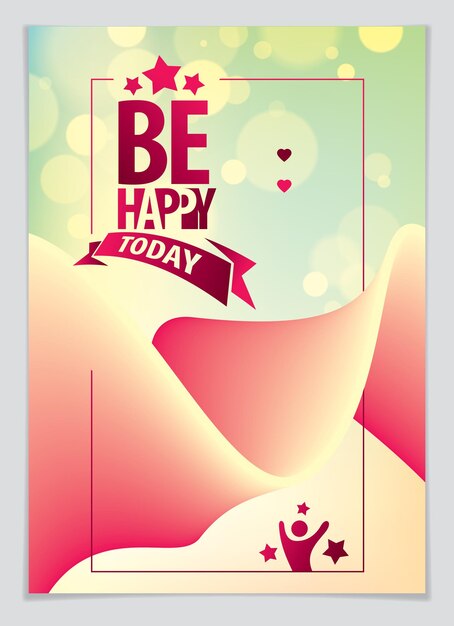 Birthday vector greeting card. Includes lettering composition and balloons combined with wavy fluid colorful shape abstract background. A4 format with CMYK colors acceptable for print.