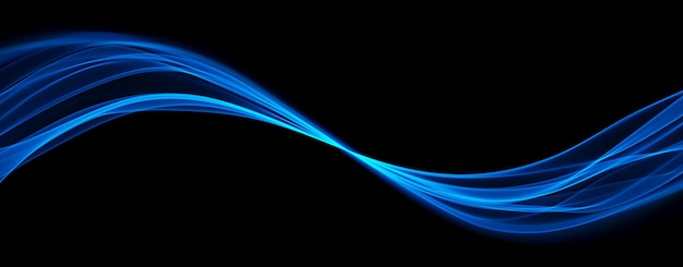 Blå abstrakt bølge Magisk linje design Flyt kurve bevegelseselement Neon gradient bølgete illustrasjon