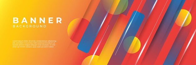 Blå og oransje abstrakt moderne bannerbakgrunn