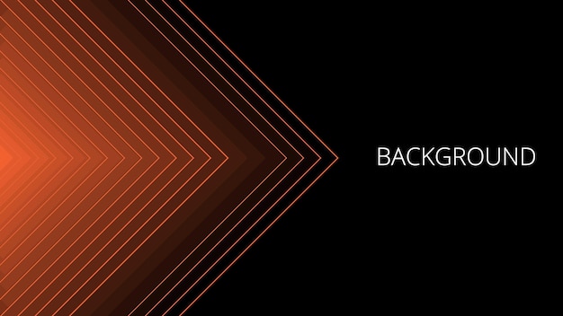 Black abstract background with orange triangular pattern modern geometric texture diagonal rays