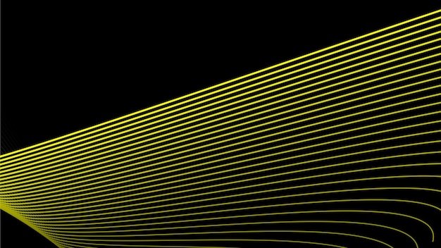 black abstract backround with yellow curve line for backdrop or presentation