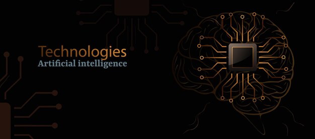 black and gold banner artificial intelligence technologies background for website post social net