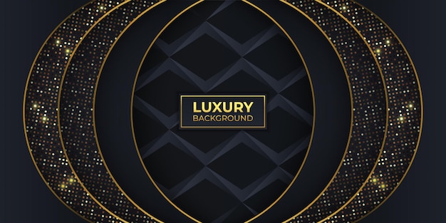 black and golden luxury background in horizontal editable vector image