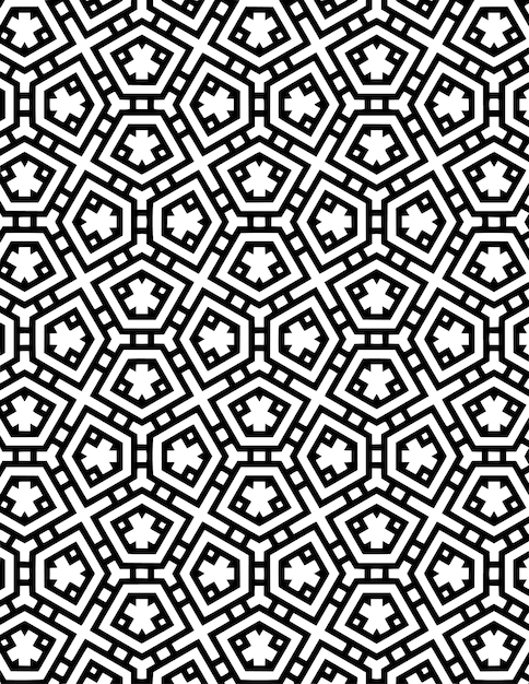Black And White Geometric Pattern Art Deco