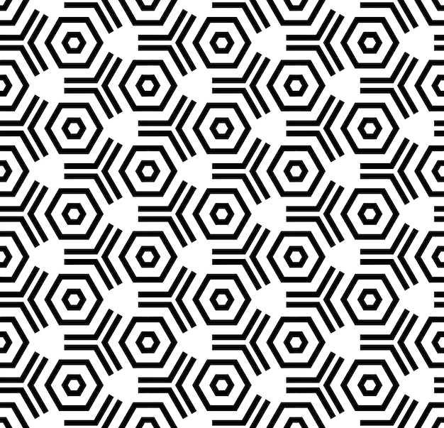 Black and white seamless abstract pattern Background and backdrop Grayscale ornamental design Mosaic ornaments Vector graphic illustration EPS10