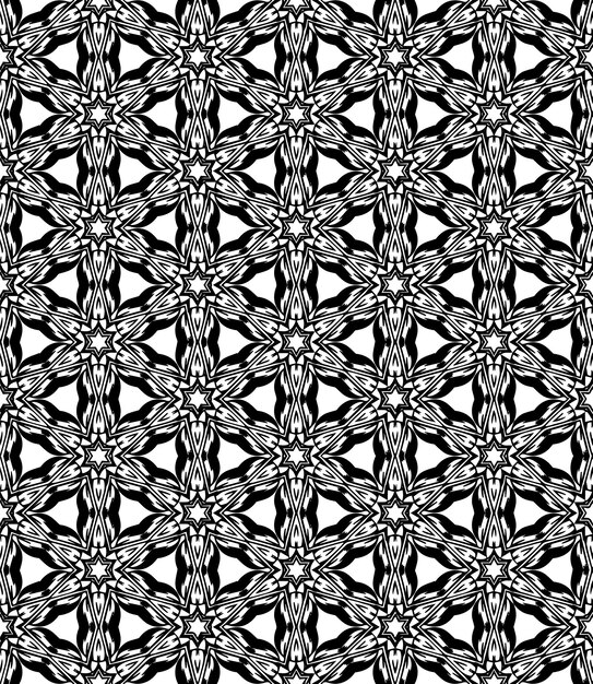 Black and white seamless abstract pattern Background and backdrop Grayscale ornamental design