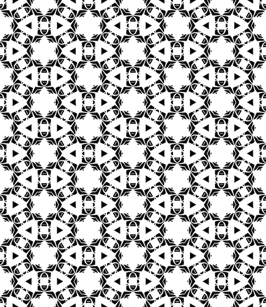 Black and white seamless abstract pattern Background and backdrop Grayscale ornamental design