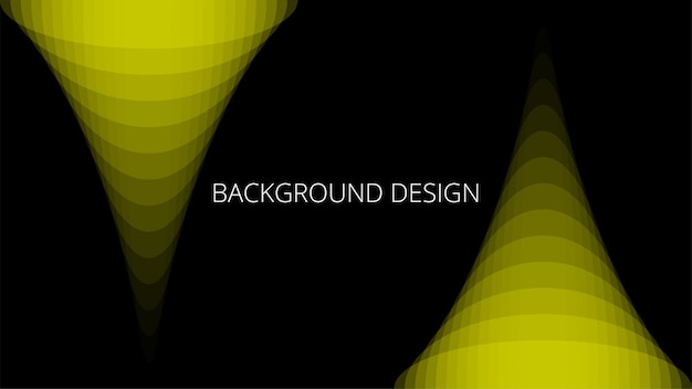 Black and yellow abstract background with sharp wavy lines gradient transition dynamic fluid shape