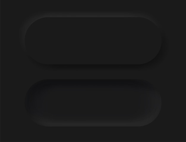 black button neumorphism design elements vector set.