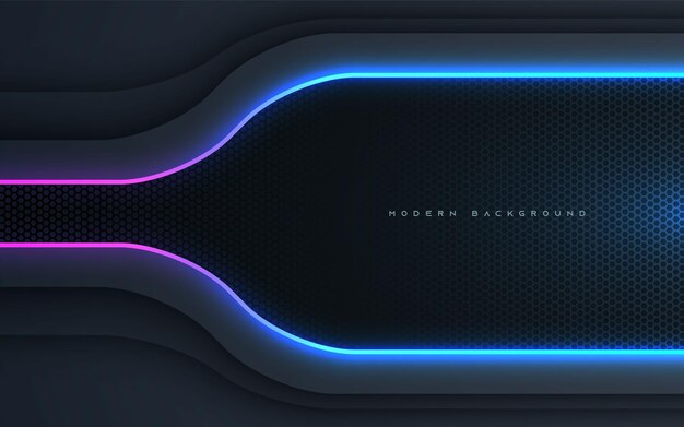 Black dimension modern background with blue and purple light effect