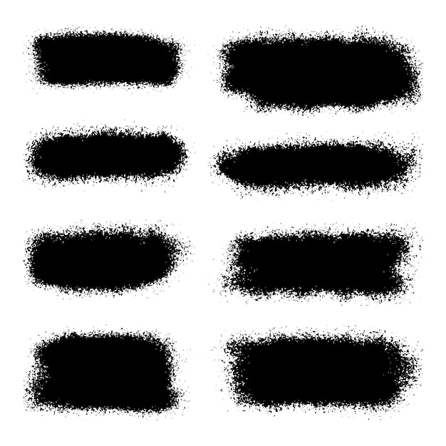 Black Distress Brushes Grunge Texture Splash Banner vector illustration